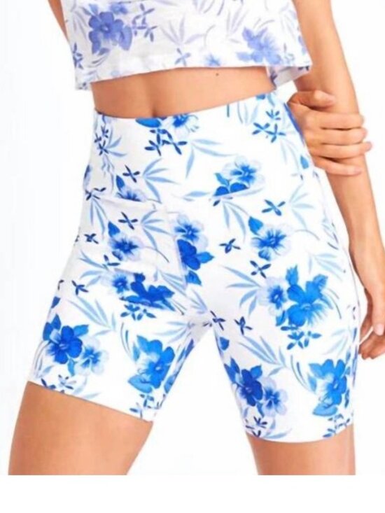 LoveShackFancy Pants - LoveShackFancy Giada Biker Shorts in Strong Current